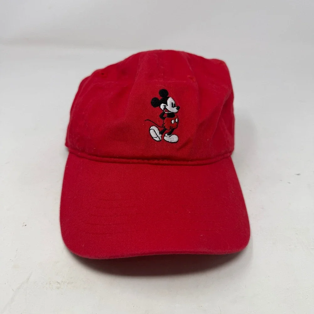 Disney Hat Unisex OS Mickey Mouse Red Embroidered Dad Cap EUC